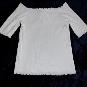 White Off The Shoulder Shirt